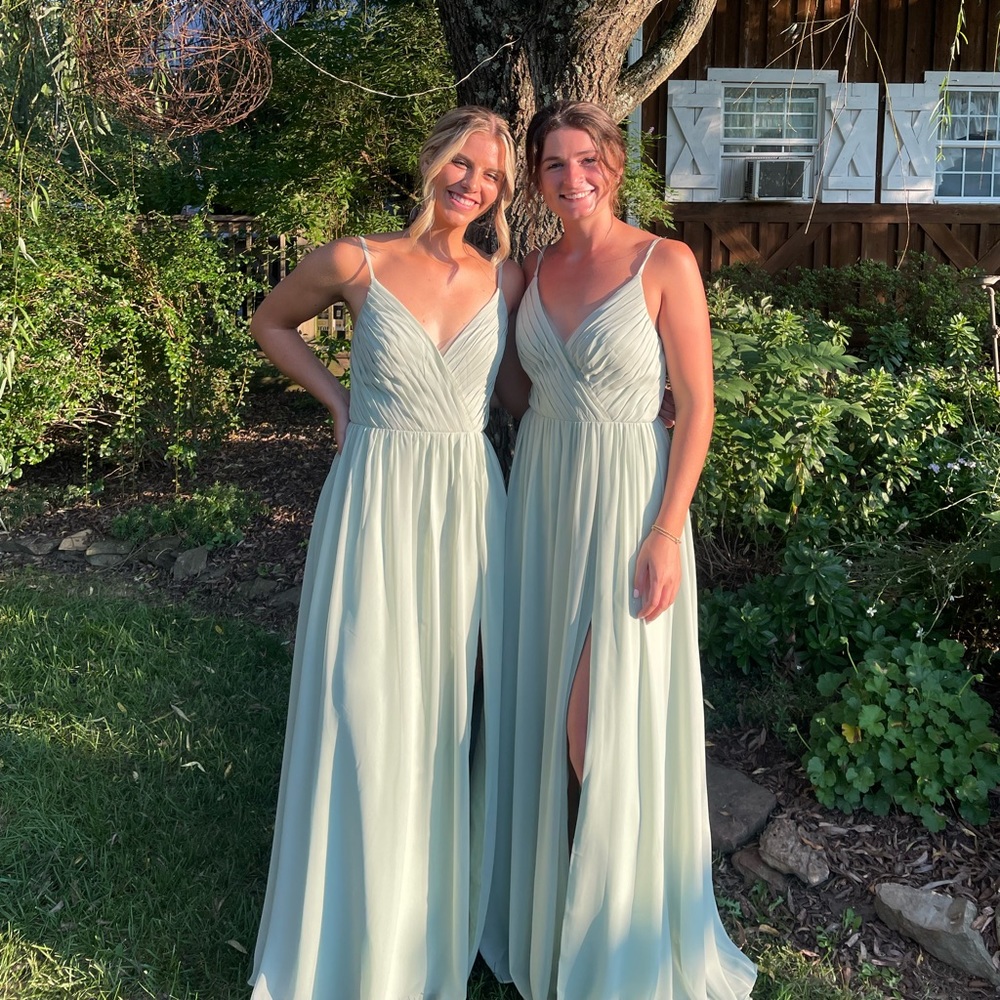 Azazie Sage Green dress